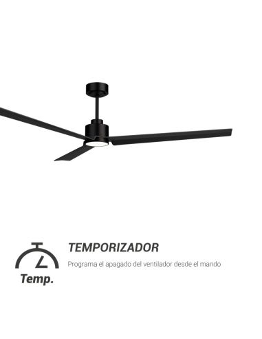 Ventilateur de plafond Anne XL Black DC LED pour espaces de plus de 32m2 avec minuterie