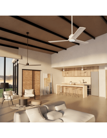 Ventilateur de plafond LED blanc DC Anne XL pour des espaces de plus de 32 m2 d'environnement