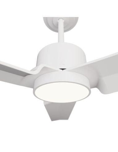Ventilador de teto branco DC Anne XL LED para espaços de mais de 32m2 detalhes de luz