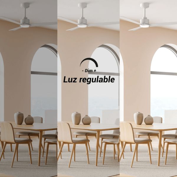 Ventilador de Techo LED Anne XL blanco DC para espacios de más de 32m2 luz regulable