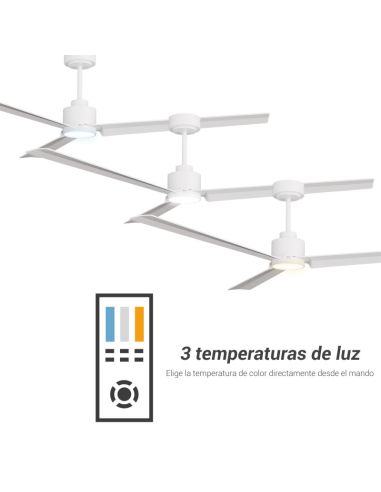 Ventilador de teto DC LED branco Anne XL para espaços de mais de 32m2 de temperatura de luz