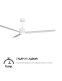 Ventilateur de plafond blanc Anne XL LED DC pour espaces de plus de 32m2 avec minuterie