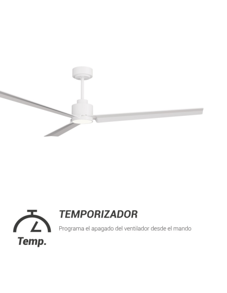 Ventilateur de plafond blanc Anne XL LED DC pour espaces de plus de 32m2 avec minuterie