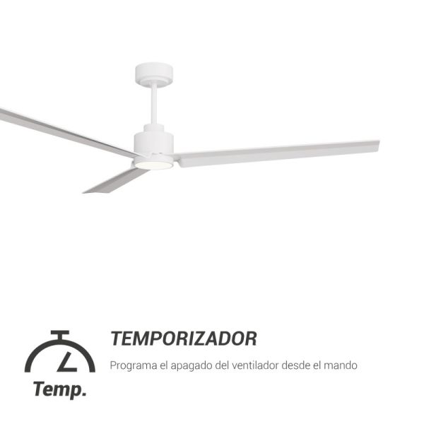 Ventilador de Techo LED Anne XL blanco DC para espacios de más de 32m2 temporizador
