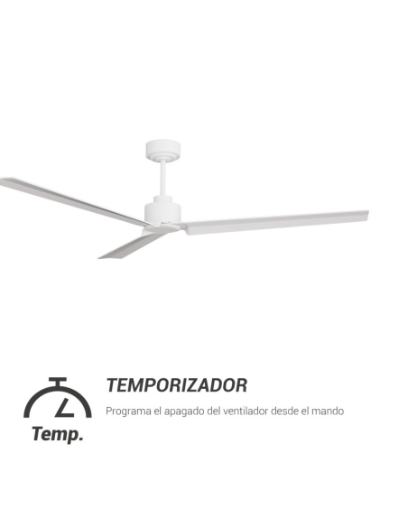 Ventilador de teto Anne XL branco DC para espaços de mais de 32m2 temporizador