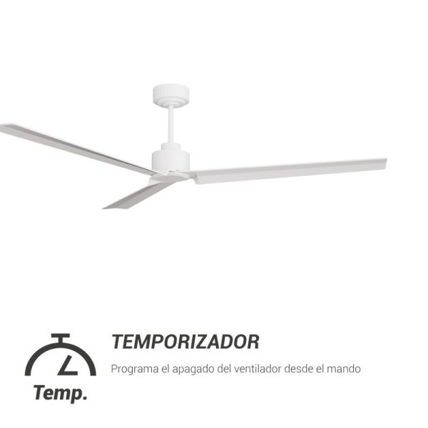Ventilador de Techo Anne XL blanco DC para espacios de más de 32m2 temporizador