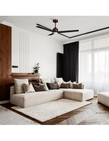 Ventilador de Techo LED Anne marrón oxido DC para espacios amplios ambiente