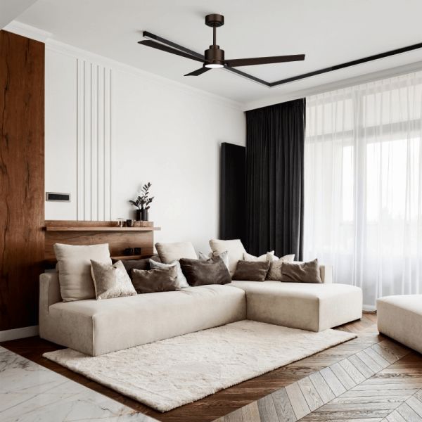 Ventilador de Techo LED Anne marrón oxido DC para espacios amplios ambiente