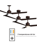 Ventilateur de plafond LED Anne DC oxyde marron pour grands espaces température lumineuse