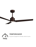 Ventilador de Techo LED Anne marrón oxido DC para espacios amplios temporizador