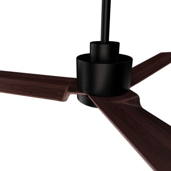 Ventilateur de plafond LED Anne noire avec pales en bois foncé DC pour les grands espaces détail