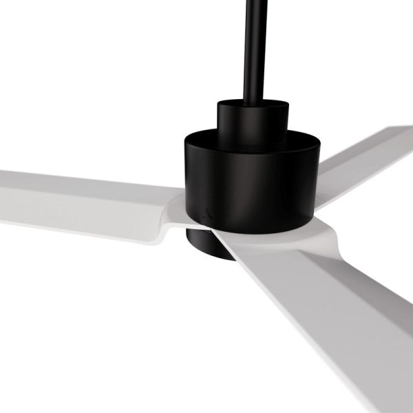 Ventoinha de teto Anne LED, preto com pás brancas, DC, para espaços amplos (detalhes)
