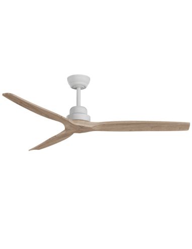 Ventilateur de plafond Balcony XL en bois naturel pour intérieur/extérieur DC blanc