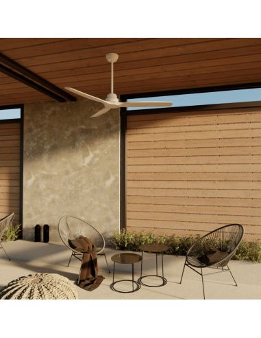 Ventilador de Techo Balcony XL Madera Natural para interior/exterior DC blanco ambiente