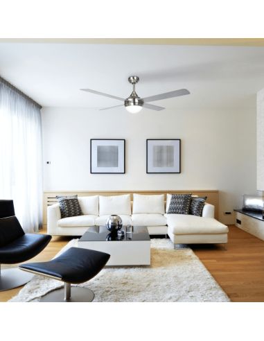 Ventilador de teto LED Baloo níquel pás reversíveis cinza claro/escuro E27 ambiente