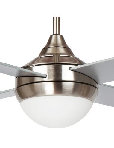 Ventilador de teto LED Baloo níquel pás reversíveis cinza claro/escuro E27 detalhe
