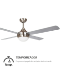 Ventilador de teto LED Baloo níquel pás reversíveis cinza claro/escuro E27 temporizador