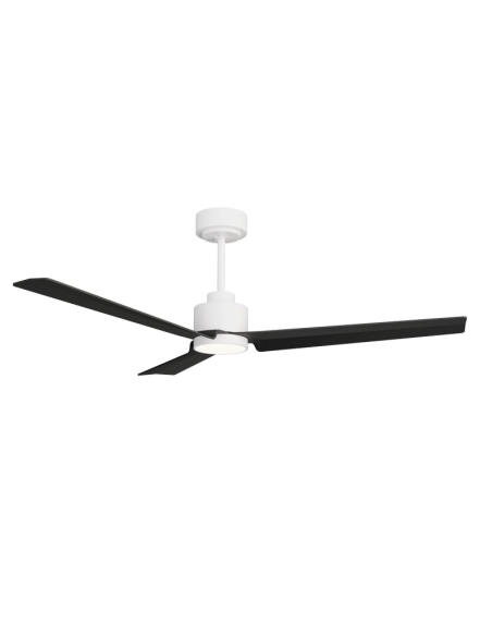 Ventilateur de plafond LED Anne blanche avec pales DC noires pour les grands espaces