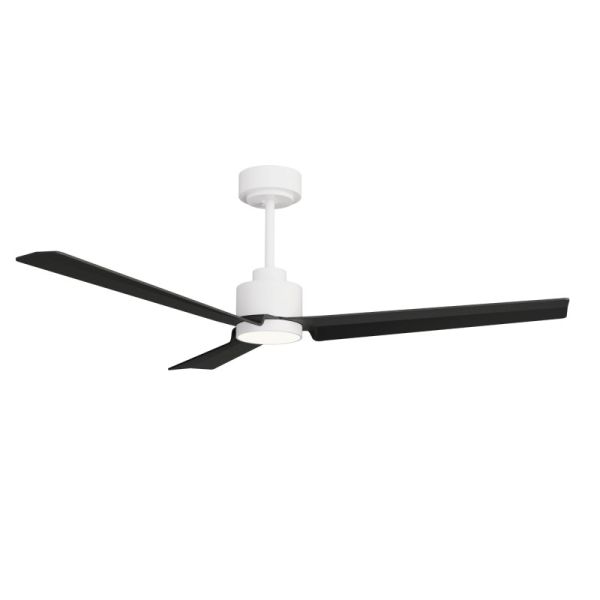 Ventilateur de plafond LED Anne blanche avec pales DC noires pour les grands espaces