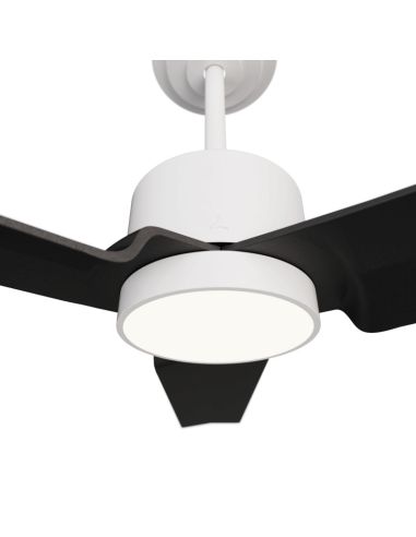 Ventilador de Techo LED Anne blanco con palas negras DC para espacios amplios detalle luz