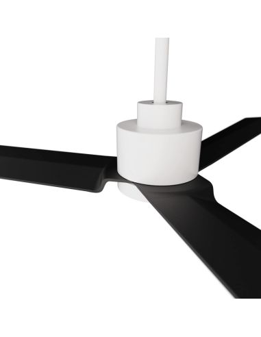 Ventilateur de plafond LED Anne blanc avec pales DC noires pour les grands espaces détail