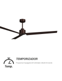 Ventilador de teto Anne XL Rust Brown DC para espaços acima de 32m2 Temporizador