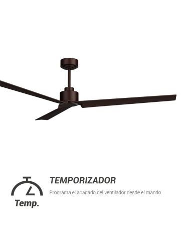 Ventilador de teto Anne XL Rust Brown DC para espaços acima de 32m2 Temporizador