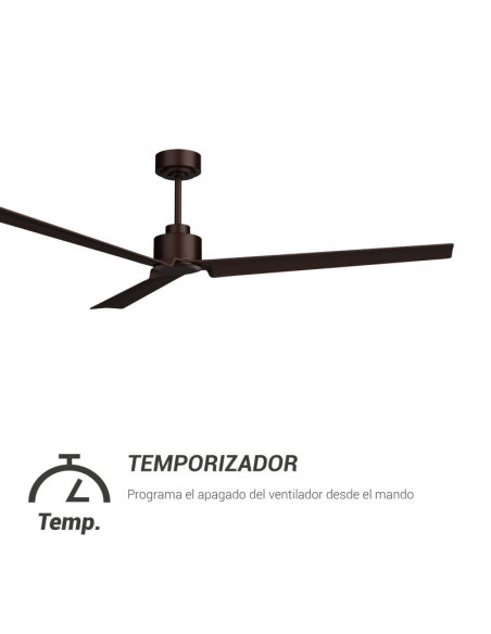 Ventilador de teto Anne XL Rust Brown DC para espaços acima de 32m2 Temporizador