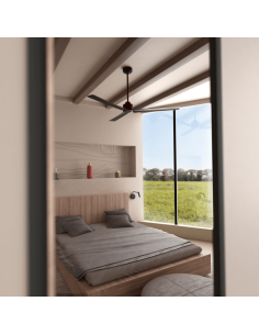 Ventilador de teto Anne DC marrom óxido para grandes espaços 2