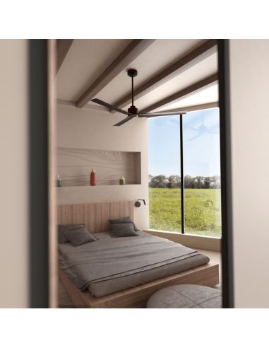 Ventilador de teto marrom óxido Anne DC para grandes espaços ambientais