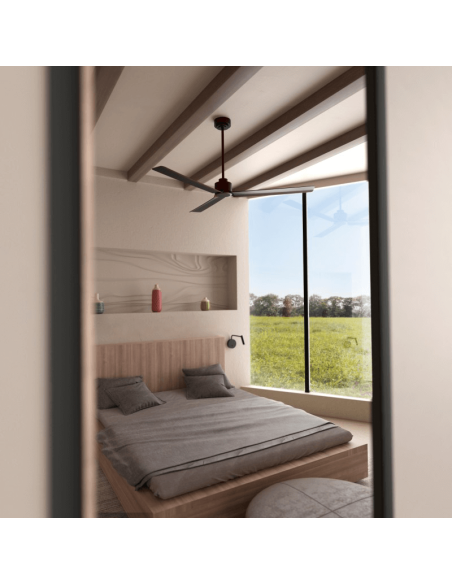 Ventilador de teto marrom óxido Anne DC para grandes espaços ambientais