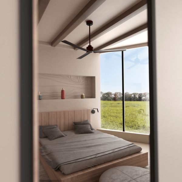 Ventilador de Techo Anne marrón óxido DC para espacios amplios ambiente