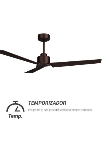 Anne Ventilateur de plafond oxyde marron DC pour grands espaces minuterie