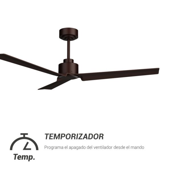 Ventilador de Techo Anne marrón óxido DC para espacios amplios temporizador