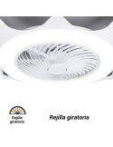 Ventilador de teto LED ajustável UFO Armstrong para tetos modulares grade rotativa DC