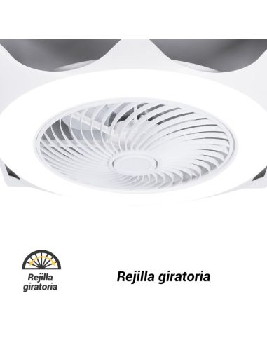 Ventilador de teto LED ajustável UFO Armstrong para tetos modulares grade rotativa DC