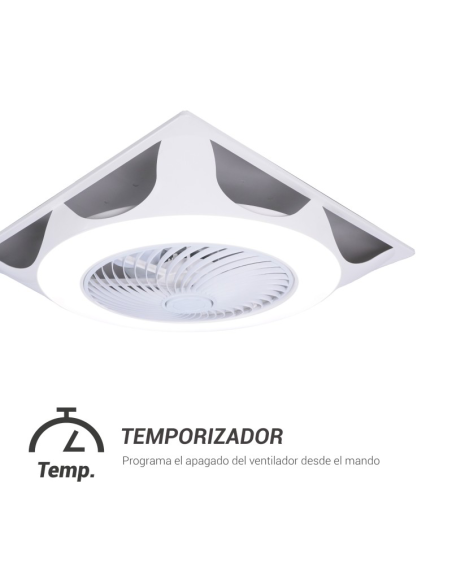 Ventilador de Techo LED regulable UFO Armstrong para techos modulares DC  temporizador