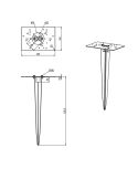 Dimensions Piquet universel pour l'installation de luminaires de jardin EARTH SPIKE – 9960-07 Trio Lighting | leonleds