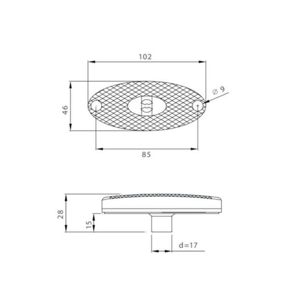 Dimensiones Piloto LED Ambar Homologado sin soporte con conector Cobo, Tisvol... Faycom | LeonLeds