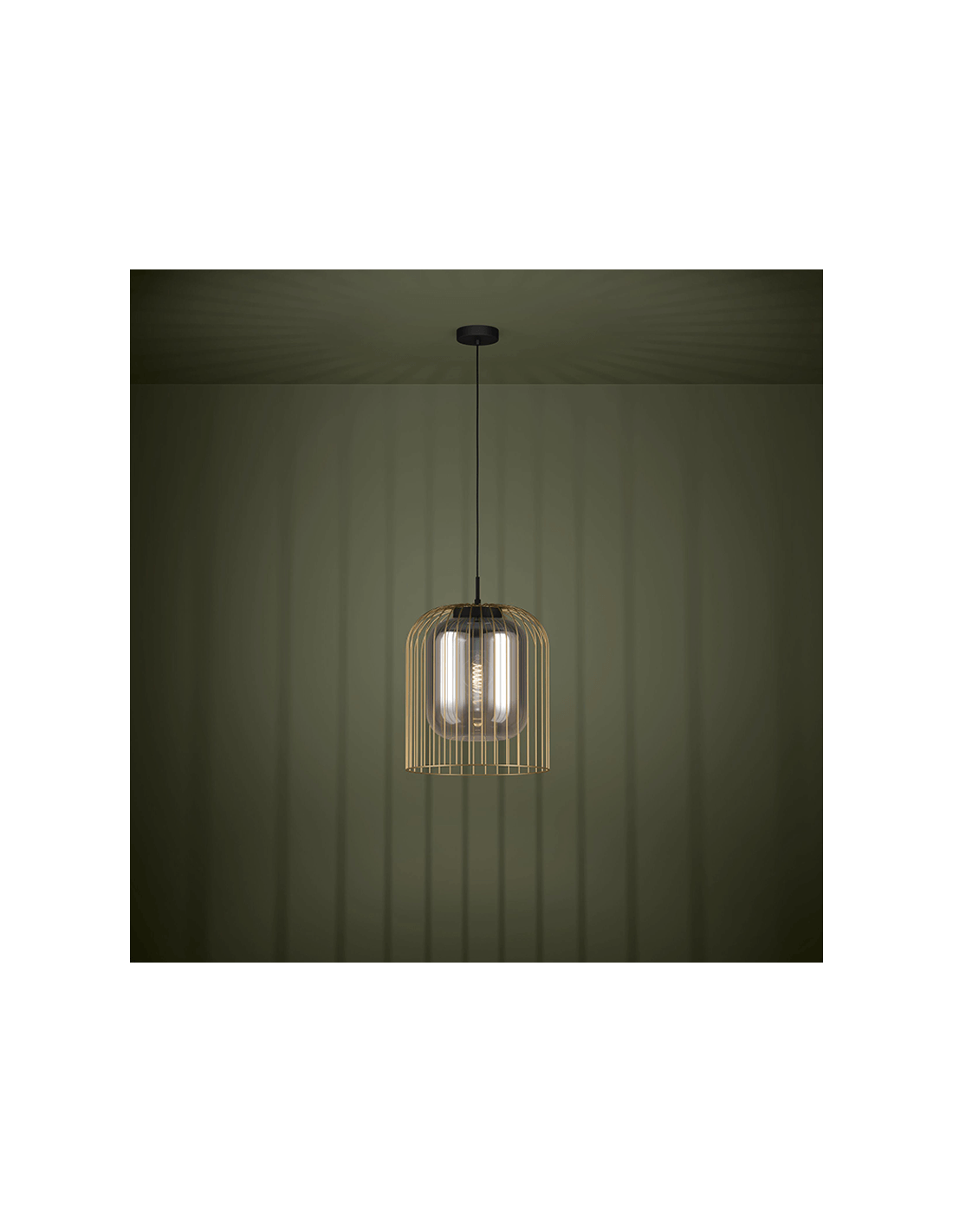 Luminária de teto LED preto e vidro fumado CAMINATA leonleds