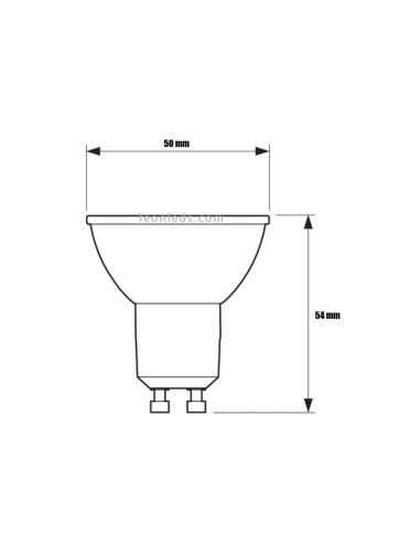 Mesures Ampoule LED GU10 à intensité variable 2,6 W - 35 W CRI90 36º WarmGlow à intensité variable 2 200 K-2 700 K Philips | leo