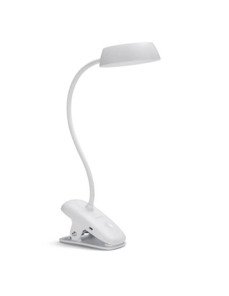 Flexo LED recargable Blanco con pinza Donutclip 3W 4000K DSK201 Philips | LeonLeds