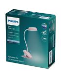 Flexo LED rosa con pinza y recargable Donutclip 3W 4000K DSK201 Philips | LeonLeds