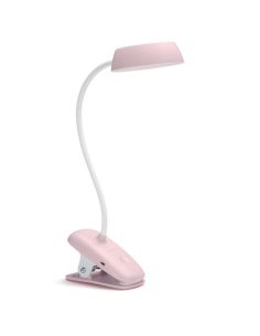 Gooseneck LED rosa com clipe e Donutclip recarregável 3W 4000K DSK201 Philips | leonleds 2