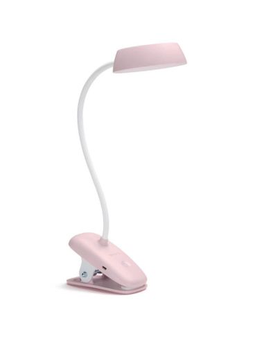 Col de cygne LED rose avec clip et Donutclip rechargeable 3W 4000K DSK201 Philips | leonleds