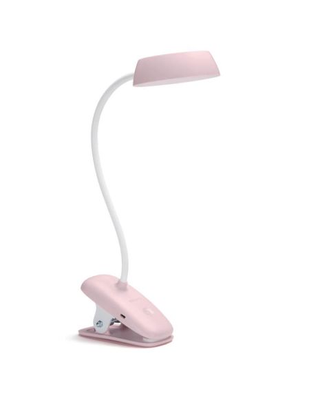 Gooseneck LED rosa com clipe e Donutclip recarregável 3W 4000K DSK201 Philips | leonleds