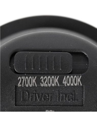 Foco empotrable negro LED IP44 6W - 50W Cambio color CCT Switch UGR 19 Triac Libertad 6 selector | LeonLeds