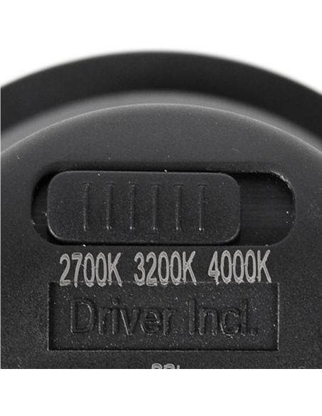 Foco empotrable negro LED IP44 6W - 50W Cambio color CCT Switch UGR 19 Triac Libertad 6 selector | LeonLeds