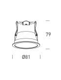 Medidas Foco empotrable LED IP44 6W - 50W Cambio color CCT Switch UGR 19 Triac Libertad 6 | LeonLeds