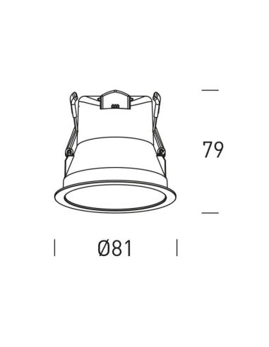 Medidas Foco empotrable LED IP44 6W - 50W Cambio color CCT Switch UGR 19 Triac Libertad 6 | LeonLeds